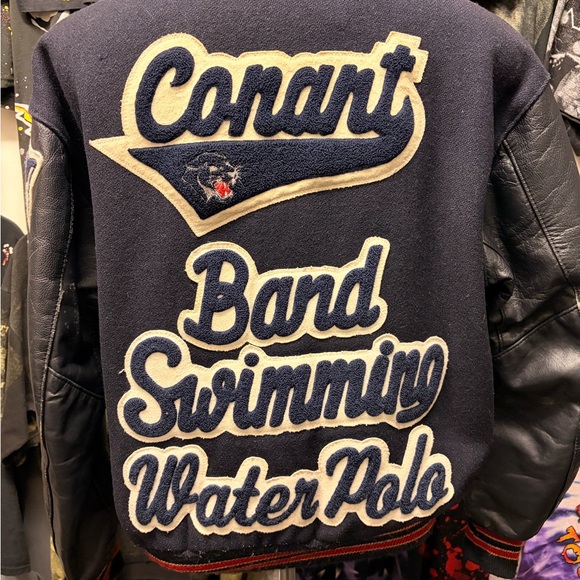 Men's Navy Varsity Jacket with Leather Sleeves class of 2006 - Picture 3 of 6